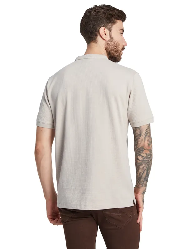 Octave Men Solid Mandarin Collar T Shirt